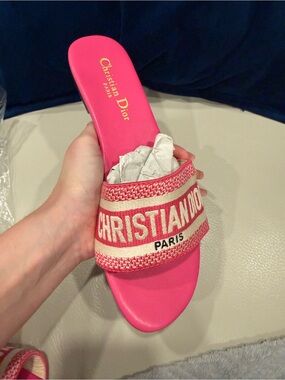 Hot Pink Slide Sandals